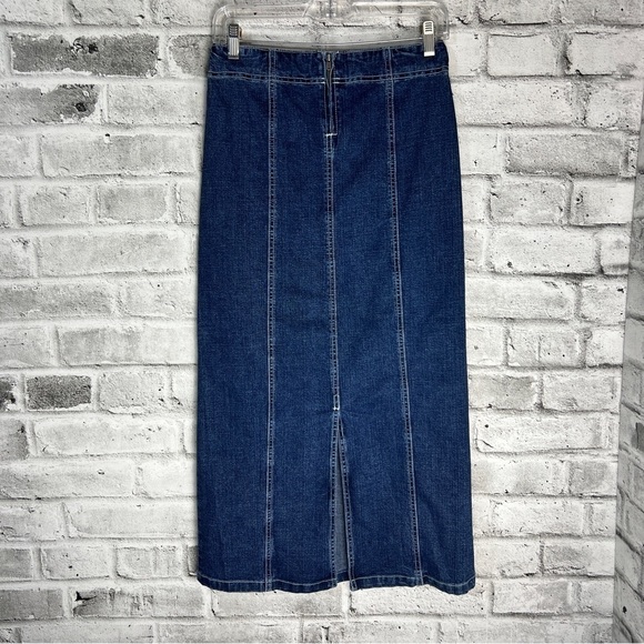 Vintage Y2K Medium Wash Denim Maxi Jean Skirt Size Small - Picture 4 of 10